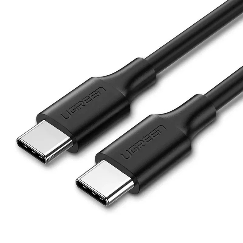 USB 2.0 Type-C M-M ronde nikkelen kabel zwart 1 m, compatibel met iPhone 17/16/15, Google Pixel 4, Samsung Galaxy S20, Huawei P30 en meer by UGREEN – product photo