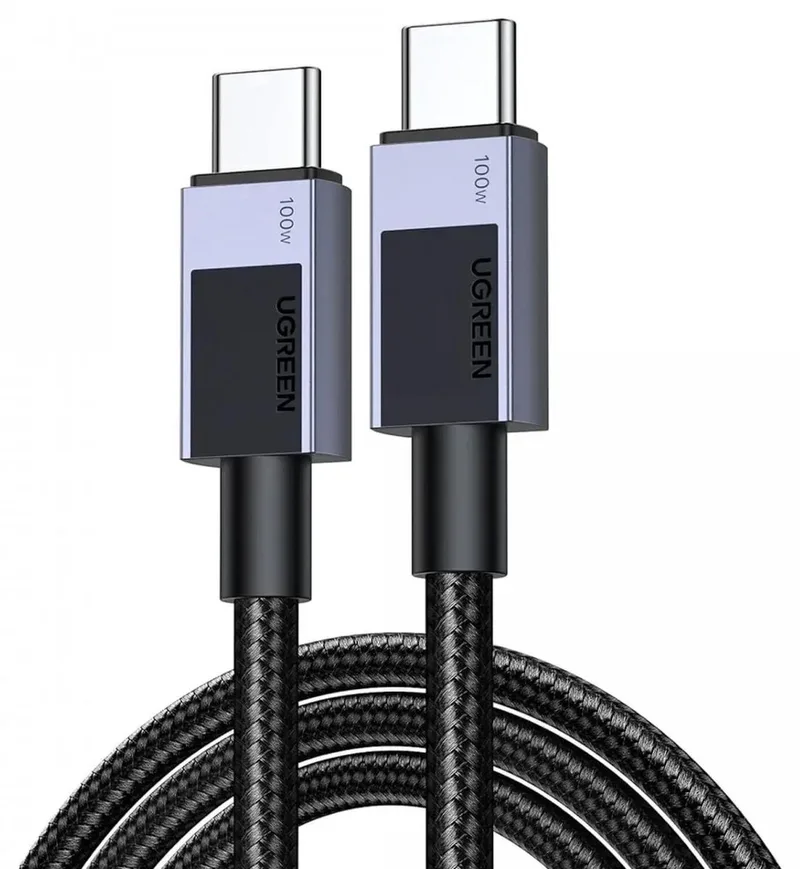 Usb-C Naar Usb-C Kabel 100W 5A Voor Telefoons 2M Meest Voorkomende by UGREEN in Transparent – product photo