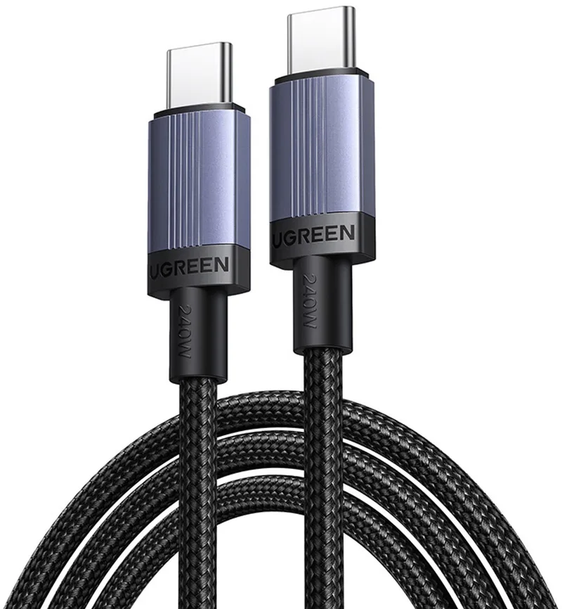 Usb-C Naar Usb-C Kabel 240W Voor Telefoons 1M Pd Connector Snel de UGREEN en Transparent – photo produit
