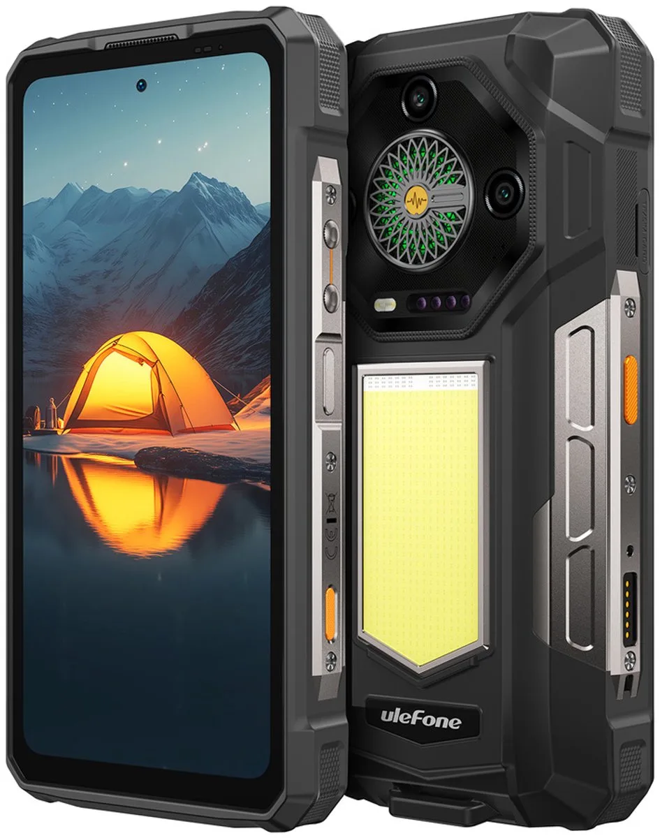Rugged Smartphone Ulefone Armor 33 5G G100 12GB 512GB 25500-66W A15, Night, Light, Halo van Ulefone in Zwart – productfoto