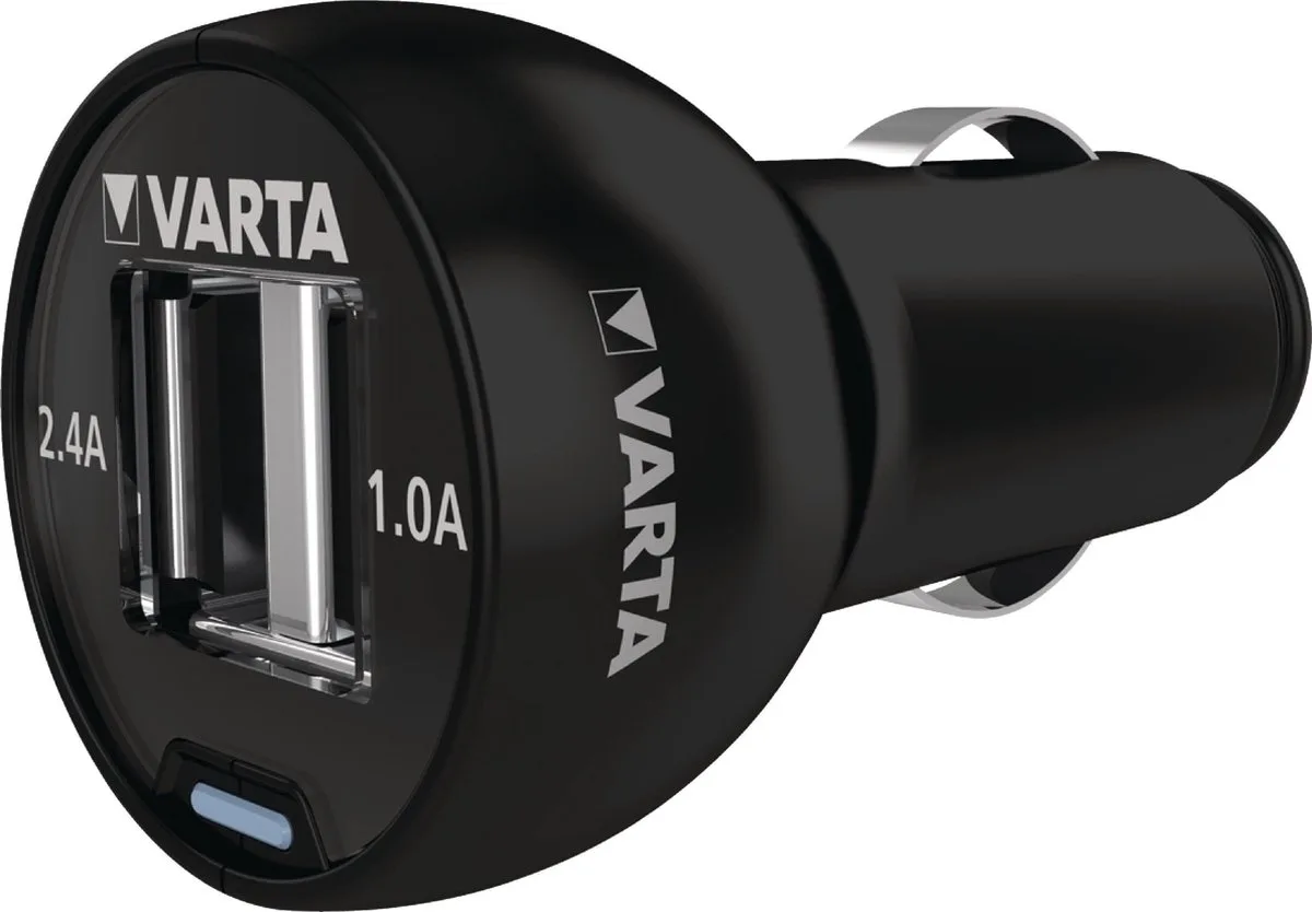 Portable Car Charger 57931 USB-oplader Auto Uitgangsstroom (max.) 4800 mA 2 x USB fra Varta i Sort – produktbillede