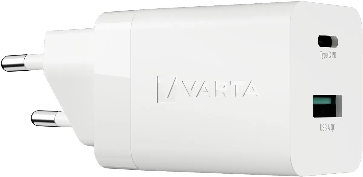 Speed Charger 38 W USB-Ladegerät 38 W 1x USB-A, 1x USB-C Innenbereich von Varta in Weiß – Produktfoto