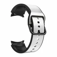 2 in 1 siliconen/ leren bandje - Grijs - Samsung Galaxy Watch 4 - 40mm & 44mm by Watchbandjes-shop – product photo