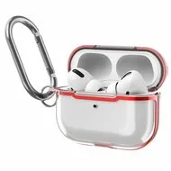 AirPods Pro / AirPods Pro 2 hoesje - TPU - Split series - Transparant / Rood by Watchbandjes-shop – product photo