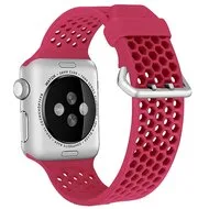 Bandje met gaatjes - Rood - Geschikt voor Apple Watch 38mm / 40mm / 41mm / 42mm by Watchbandjes-shop – product photo