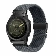 Braided nylon band met parachute sluiting - Grijs - Garmin Instinct 3 - 50mm van Watchbandjes-shop – productfoto
