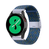 Braided nylon bandje - Blauw / groen gemêleerd - Samsung Galaxy Watch 3 - 41mm van Watchbandjes-shop – productfoto