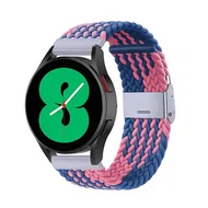 Braided nylon bandje - Blauw / roze - Samsung Galaxy Watch Active 2 van Watchbandjes-shop – productfoto