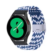 Braided nylon bandje - Blauw / wit - Huawei Watch GT 2 Pro / GT 3 Pro - 46mm by Watchbandjes-shop – product photo