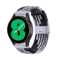 Braided nylon bandje - Grijs / zwart - Samsung Galaxy Watch - 42mm van Watchbandjes-shop – productfoto