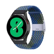 Braided nylon bandje - Groen / blauw - Xiaomi Redmi Watch 5 Active / Redmi Watch 5 Lite van Watchbandjes-shop – productfoto