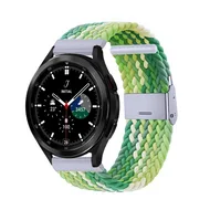 Braided nylon bandje - Groen / lichtgroen - Samsung Galaxy Watch 4 Classic - 42mm / 46mm by Watchbandjes-shop – product photo
