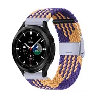 Braided nylon bandje - Oker / paars - Samsung Galaxy Watch 4 Classic - 42mm / 46mm de Watchbandjes-shop – photo produit