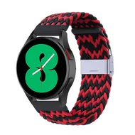 Braided nylon bandje - Rood / zwart - Huawei Watch 5 - 46mm van Watchbandjes-shop – productfoto