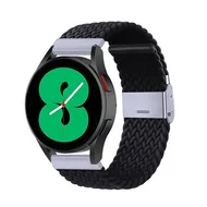 Braided nylon bandje - Zwart - Samsung Galaxy Watch 4 - 40mm / 44mm van Watchbandjes-shop – productfoto