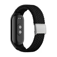 Braided nylon bandje - Zwart - Xiaomi Smart Band 8 / 9 / 10 by Watchbandjes-shop – product photo