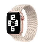Braided Solo Loop nylon bandje - Maat: S - Sterrenlicht / Starlight - Geschikt voor Apple Watch 44mm / 45mm / 46mm / 49mm van Watchbandjes-shop – productfoto