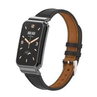 Classic leren bandje met case - Zwart - Xiaomi Smart band 7 Pro by Watchbandjes-shop – product photo