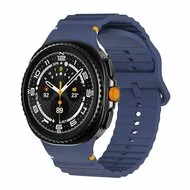 Classic Wave siliconen band - Donkerblauw - Samsung Galaxy Watch 8 Classic - 46mm by Watchbandjes-shop – product photo