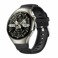 Contour siliconen band 'True Fit' - Zwart - Huawei Watch 5 - 42mm by Watchbandjes-shop – product photo