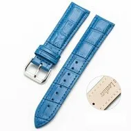 Crocodile leren bandje - Blauw - Xiaomi Mi Watch / Xiaomi Watch 2 / Xiaomi Watch S1 / S2 / S3 / S4 (47mm) by Watchbandjes-shop – product photo