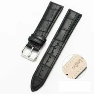 Crocodile leren bandje - Zwart - Xiaomi Mi Watch / Xiaomi Watch 2 / Xiaomi Watch S1 / S2 / S3 / S4 (47mm) van Watchbandjes-shop – productfoto