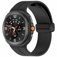 D-buckle Solid Line sportbandje - Zwart - Samsung Galaxy Watch 9 - 40mm / 44mm van Watchbandjes-shop – productfoto