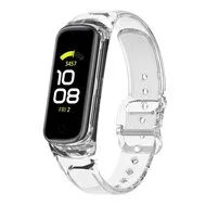 Doorzichtige TPU band (zon verkleurend) - Transparant wit - Samsung Galaxy Fit 2 by Watchbandjes-shop – product photo