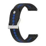 Dot Pattern bandje - Zwart met blauw - Garmin Vivoactive 6 / Vivoactive 5 / Vivoactive 3 van Watchbandjes-shop – productfoto