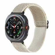 Elastische solo loop nylon bandje - Beige - Samsung Galaxy Watch 9 - 40mm / 44mm van Watchbandjes-shop – productfoto