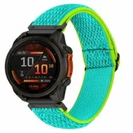 Elastische Solo Loop nylon bandje - Mintgroen met groen - Garmin Epix Pro Gen 2 (51mm) / Quatix 7X / 6X & Tactix 7 (pro) by Watchbandjes-shop – product photo