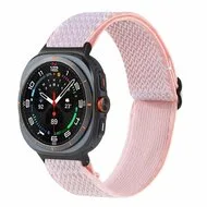 Elastische solo loop nylon bandje - Roze - Samsung Galaxy Watch 8 Classic - 46mm van Watchbandjes-shop – productfoto