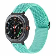 Elastische solo loop nylon bandje - Turquoise - Samsung Galaxy Watch 9 - 40mm / 44mm by Watchbandjes-shop – product photo