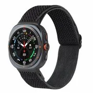 Elastische solo loop nylon bandje - Zwart - Samsung Galaxy Watch 8 Classic - 46mm van Watchbandjes-shop – productfoto