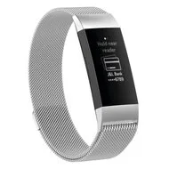 Fitbit Charge 3 & 4 milanese bandje - Maat: Large - Zilver by Watchbandjes-shop – product photo