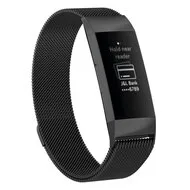Fitbit Charge 3 & 4 milanese bandje - Maat: Large - zwart de Watchbandjes-shop – photo produit