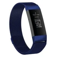 Fitbit Charge 3 & 4 milanese bandje - Maat: Small - Donkerblauw van Watchbandjes-shop – productfoto