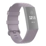 Fitbit Charge 3 & 4 siliconen diamant pattern bandje - Maat: Large - Lichtpaars de Watchbandjes-shop – photo produit