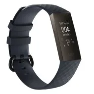 Fitbit Charge 3 & 4 siliconen diamant pattern bandje - Maat: Small - Navy blauw van Watchbandjes-shop – productfoto