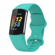 FitBit Charge 5 & 6 Sportbandje met dubbele lus - Mint groen - Maat: L by Watchbandjes-shop – product photo