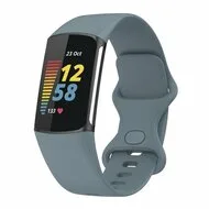FitBit Charge 5 & 6 Sportbandje met dubbele lus - Staalblauw - Maat: L de Watchbandjes-shop – photo produit