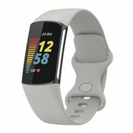 FitBit Charge 5 & 6 Sportbandje met dubbele lus - Steengrijs - Maat: L de Watchbandjes-shop – photo produit