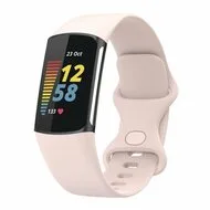 FitBit Charge 5 & 6 Sportbandje met dubbele lus - Zand roze - Maat: L by Watchbandjes-shop – product photo