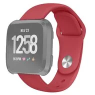 Fitbit Versa 1 / 2 & Lite siliconen bandje - Maat: Large - Rood van Watchbandjes-shop – productfoto