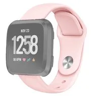 Fitbit Versa 1 / 2 & Lite siliconen bandje - Maat: Large - Roze by Watchbandjes-shop – product photo