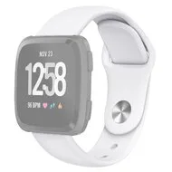 Fitbit Versa 1 / 2 & Lite siliconen bandje - Maat: Large - Wit van Watchbandjes-shop – productfoto