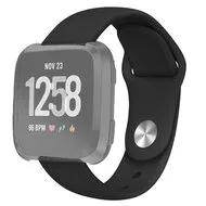 Fitbit Versa 1 / 2 & Lite siliconen bandje - Maat: Small - Zwart by Watchbandjes-shop – product photo