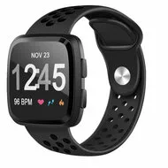 Fitbit Versa 1 / 2 & Lite sportbandje - Maat: Small - Zwart de Watchbandjes-shop – photo produit