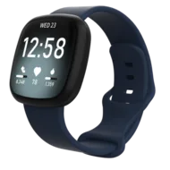 Fitbit Versa 3 & 4 / Sense 1 & 2 Sportbandje - Donkerblauw - Maat: S/M van Watchbandjes-shop – productfoto