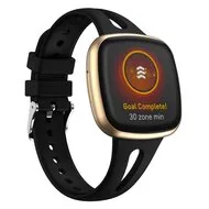 Fitbit Versa 3 & 4 / Sense 1 & 2 - Sportbandje druppel design - Large - Zwart by Watchbandjes-shop – product photo